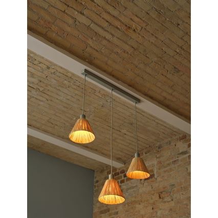 Ledvance - Підвісна люстра DECOR RAFFIA 3xE27/15W/230V рафія