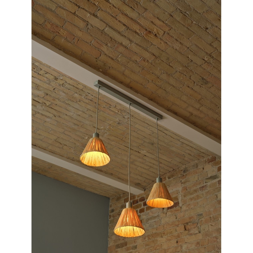 Ledvance - Підвісна люстра DECOR RAFFIA 3xE27/15W/230V рафія