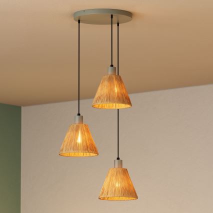 Ledvance - Підвісна люстра DECOR RAFFIA 3xE27/15W/230V рафія