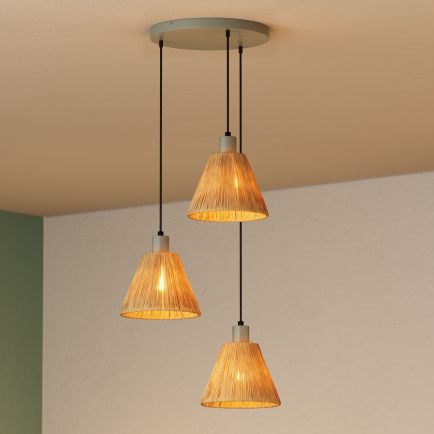 Ledvance - Підвісна люстра DECOR RAFFIA 3xE27/15W/230V рафія