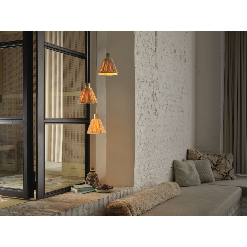 Ledvance - Підвісна люстра DECOR RAFFIA 3xE27/15W/230V рафія