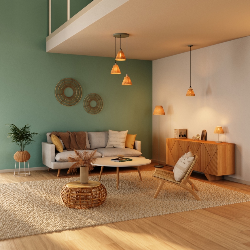 Ledvance - Підвісна люстра DECOR RAFFIA 3xE27/15W/230V рафія