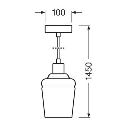 Ledvance - Підвісна люстра JAR 1xE27/40W/230V помаранчевий