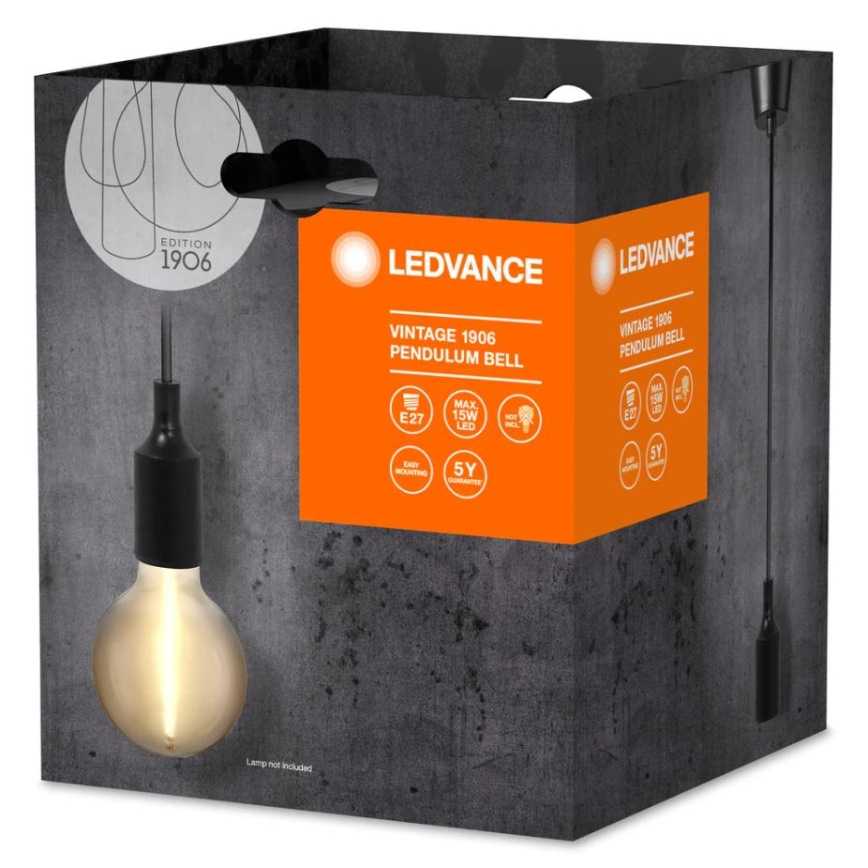 Ledvance - Підвісна люстра PENDULUM BELL 1xE27/15W/230V чорний
