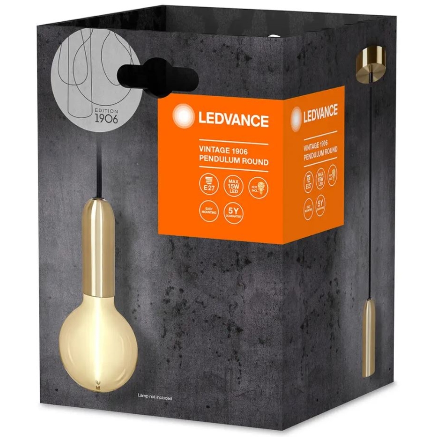 Ledvance - Підвісна люстра PENDULUM ROUND 1xE27/15W/230V золотий