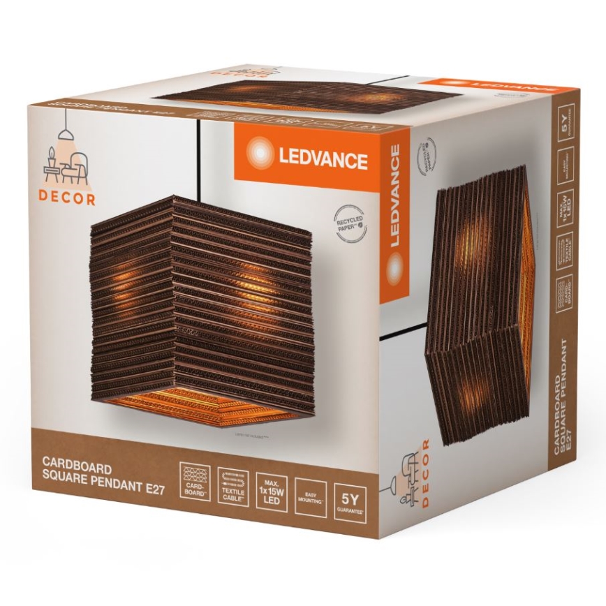 Ledvance - Подвесная люстра DECOR CARDBOARD 1xE27/15W/230V 25x25 см