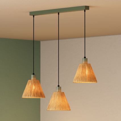 Ledvance - Подвесная люстра DECOR RAFFIA 3xE27/15W/230V рафия