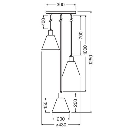 Ledvance - Подвесная люстра DECOR RAFFIA 3xE27/15W/230V рафия