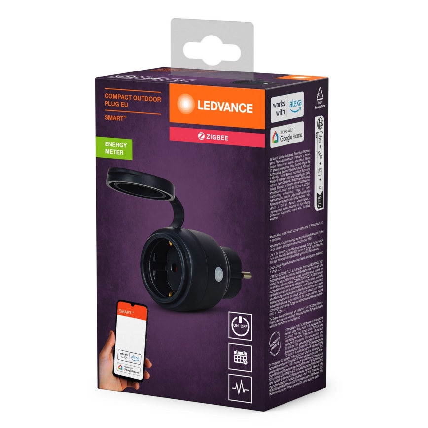 Ledvance - Розумна вулична розетка SMART+ 3680W/230V/Тип F/SCHUKO 16A IP44 чорний