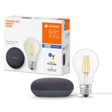 Ledvance - Розумна акустична система Google Nest Mini + LED Лампочка з регулюванням яскравості SMART+ A60 E27/60W/230V