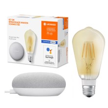 Ledvance - Розумна акустична система Google Nest Mini + LED Лампочка з регулюванням яскравості SMART+ E27/5,5W/230V