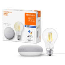 Ledvance - Розумна акустична система Google Nest Mini Wi-Fi + LED Лампочка з регулюванням яскравості SMART+ E27/6,5W/230V