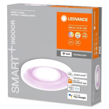 Ledvance- Стельовий LED RGBW світильник з регулюванням яскравості SMART+ CLARIA LED/32W/230V 2700-6500K Wi-Fi