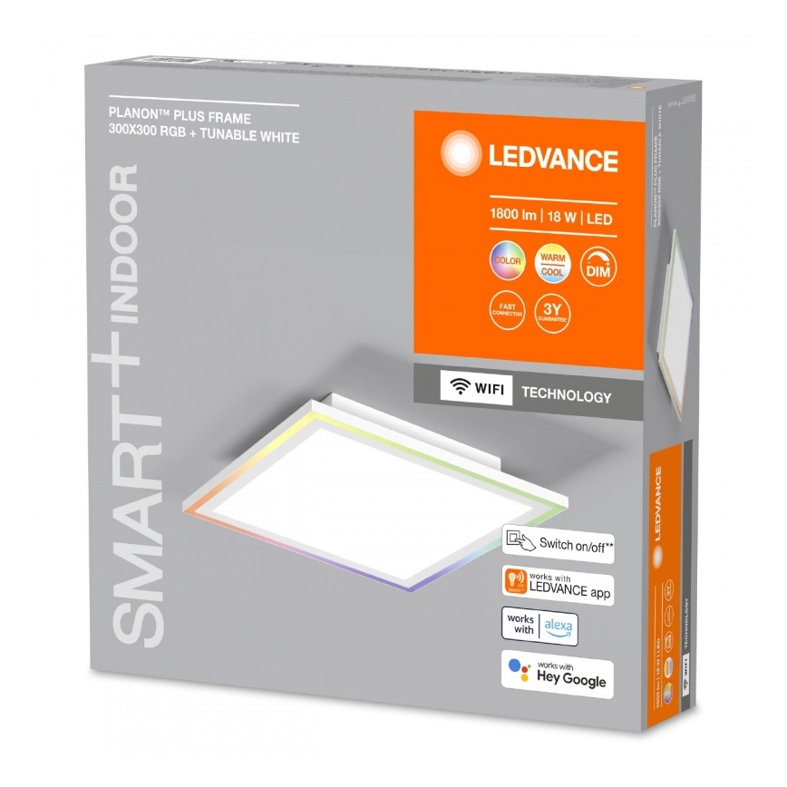 Ledvance - Стельовий LED RGBW світильник з регулюванням яскравості SMART+ PLANON LED/18W/230V 2700-6500K Wi-Fi