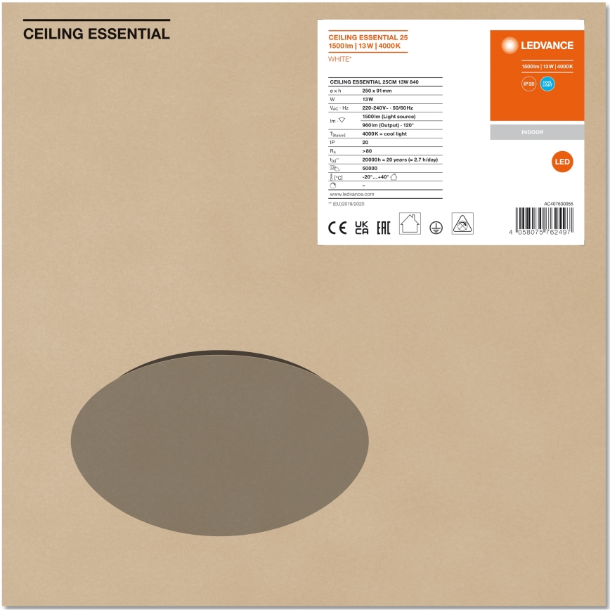 Ledvance - Стельовий LED світильник ESSENTIAL LED/13W/230V 4000K
