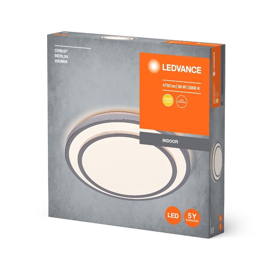 Ledvance - Стельовий LED світильник ORBIS BERLIN LED/36W/230V срібний