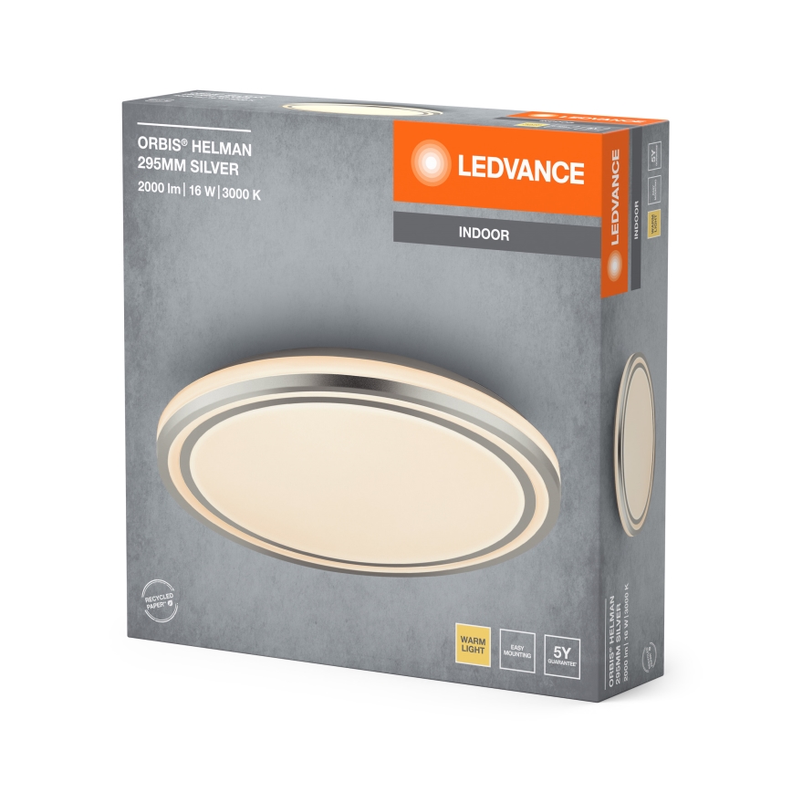 Ledvance - Стельовий LED світильник ORBIS HELMAN LED/16W/230V діаметр 29,5 см срібний
