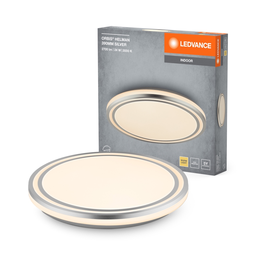 Ledvance - Стельовий LED світильник ORBIS HELMAN LED/24W/230V діаметр 39 см срібний