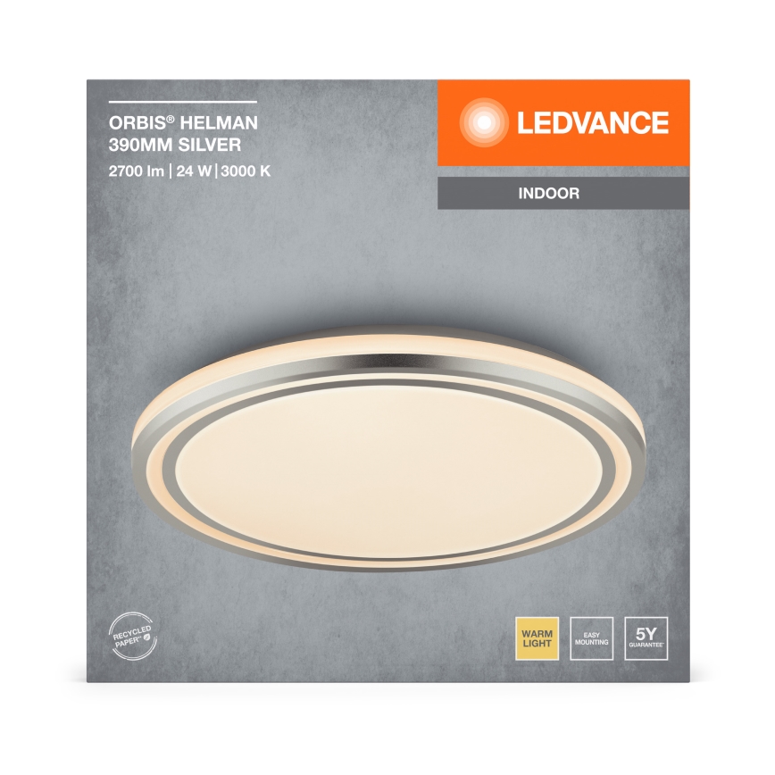 Ledvance - Стельовий LED світильник ORBIS HELMAN LED/24W/230V діаметр 39 см срібний