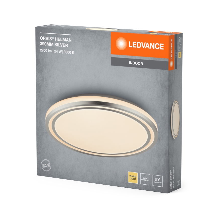 Ledvance - Стельовий LED світильник ORBIS HELMAN LED/24W/230V діаметр 39 см срібний