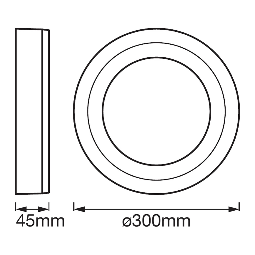Ledvance - Стельовий LED світильник ROUND LED/18W/230V діаметром 30 см