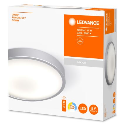 Ledvance - Стельовий LED світильник з регулюванням яскравості ORBIS LED/17W/230V 2700-6500 + дистанційне керування