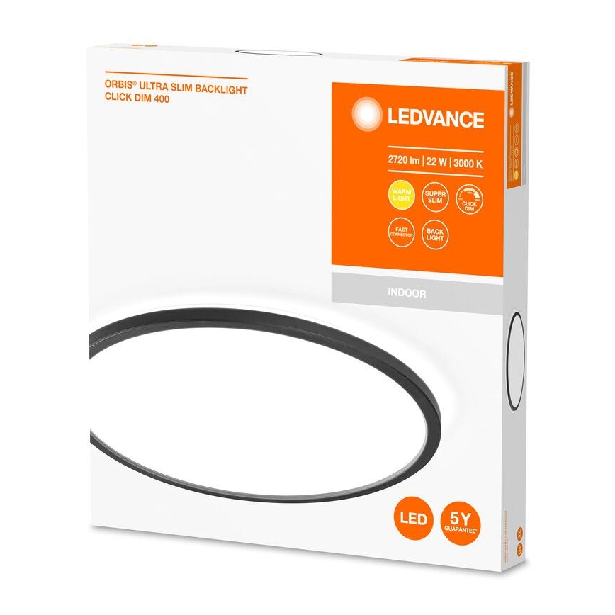 Ledvance - Стельовий LED світильник з регулюванням яскравості ORBIS LED/22W/230V чорний