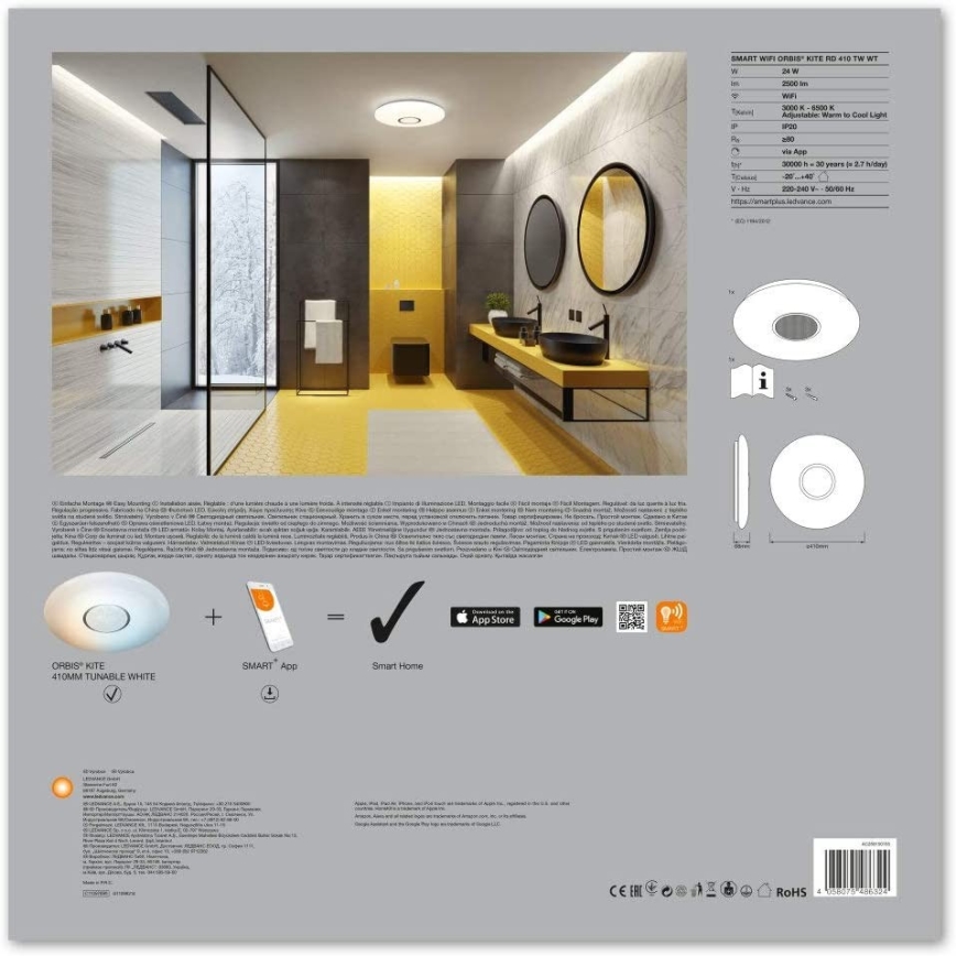 Ledvance - LED Світильник з регулюванням яскравості SMART+ KITE LED/24W/230V 3000K-6500K Wi-Fi