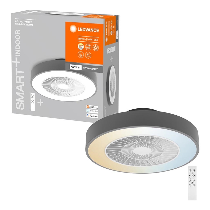 Ledvance - Стельовий LED світильник з вентилятором та регулюванням яскравості SMART+ LED/38W/230V 3000-6500K Wi-Fi + пульт дистанційного керування