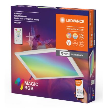 Ledvance - Стельовий RGBW-світильник з регулюванням яскравості SMART+ MAGIC LED/24W/230V 2700-6500K Wi-Fi + пульт дистанційного керування