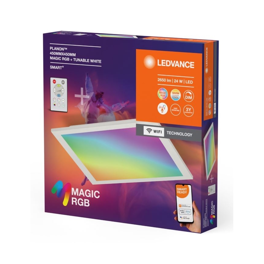 Ledvance - Стельовий RGBW-світильник з регулюванням яскравості SMART+ MAGIC LED/24W/230V 2700-6500K Wi-Fi + пульт дистанційного керування