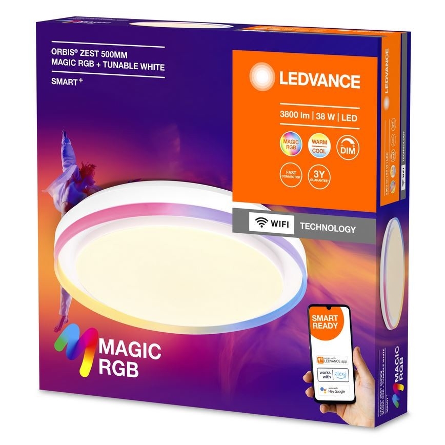Ledvance - Стельовий RGBW-світильник з регулюванням яскравості SMART+ MAGIC LED/38W/230V  2700-6500K Wi-Fi
