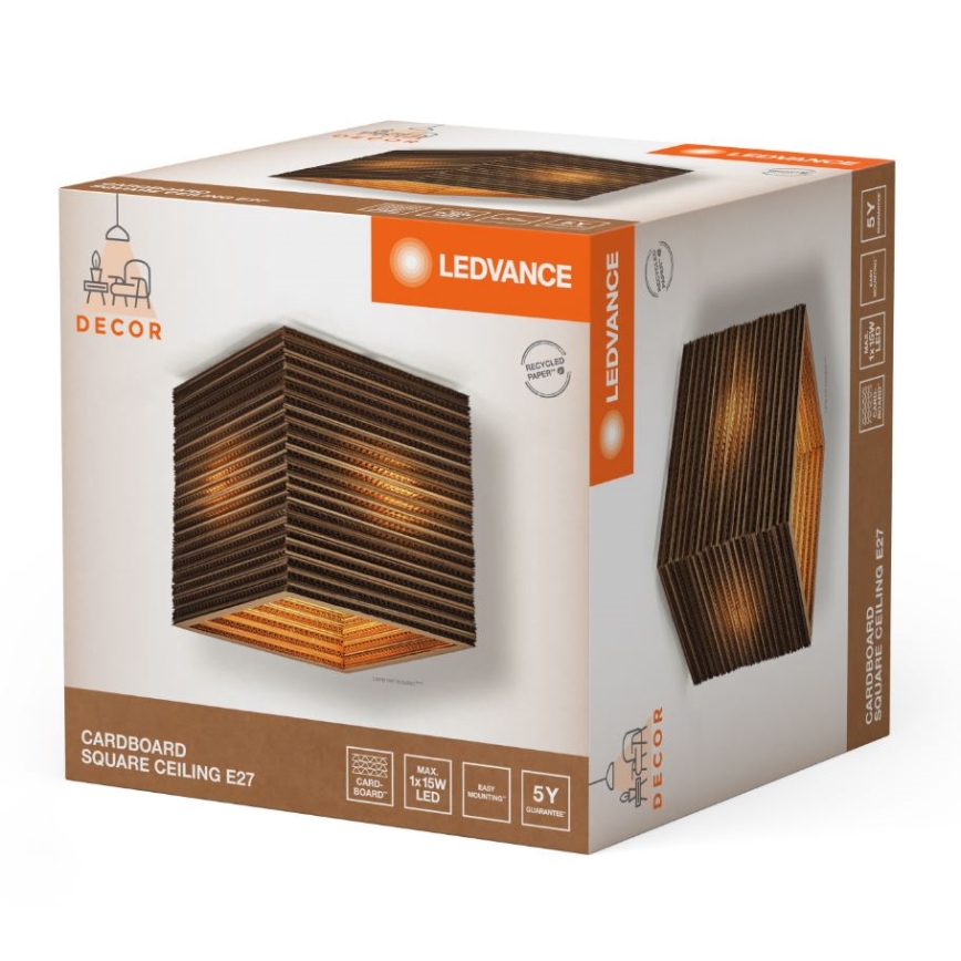 Ledvance - Стельовий світильник DECOR CARDBOARD 1xE27/15W/230V 25x25 см