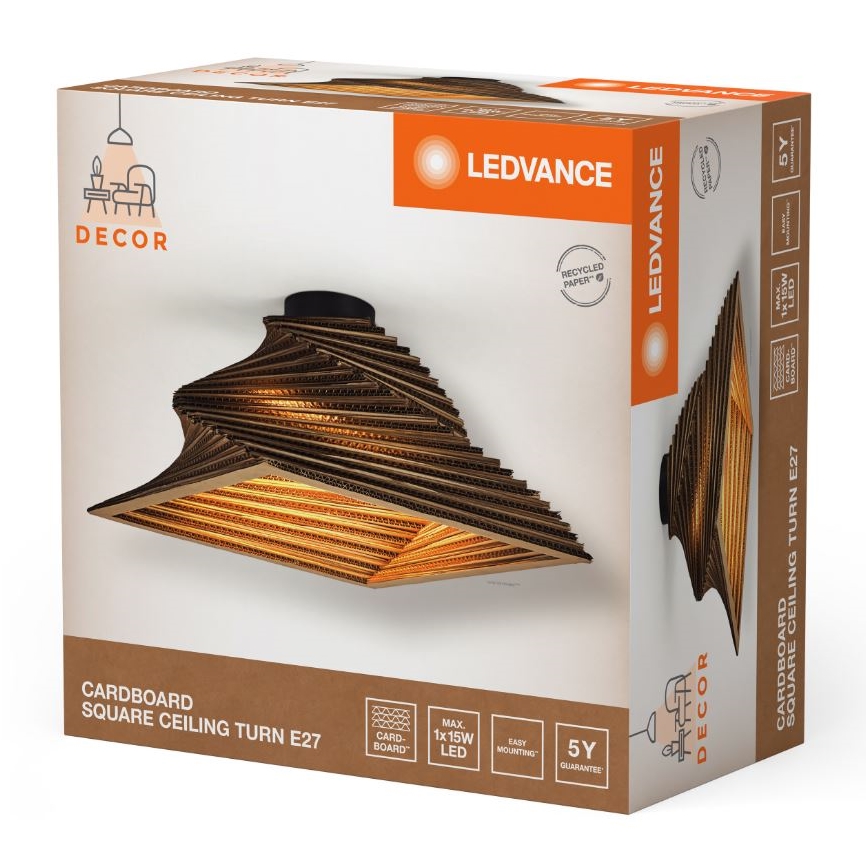 Ledvance - Стельовий світильник DECOR CARDBOARD 1xE27/15W/230V 40x40 см