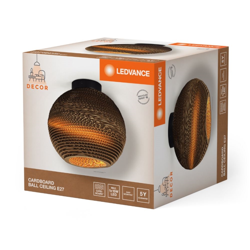 Ledvance - Стельовий світильник DECOR CARDBOARD 1xE27/15W/230V діаметр 26 см