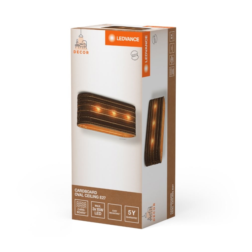 Ledvance - Стельовий світильник DECOR CARDBOARD 3xE27/15W/230V