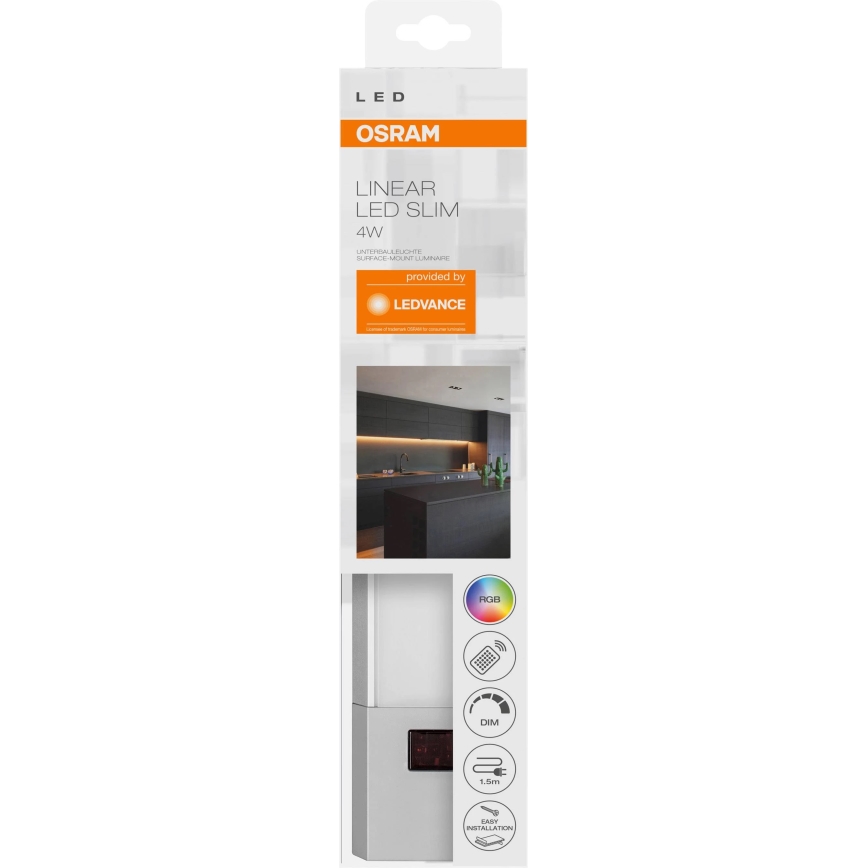 Ledvance - Светодиодная диммируемая подсветка RGB для кухни под шкафы SLIM LED/4W/230V + дистанционное управление