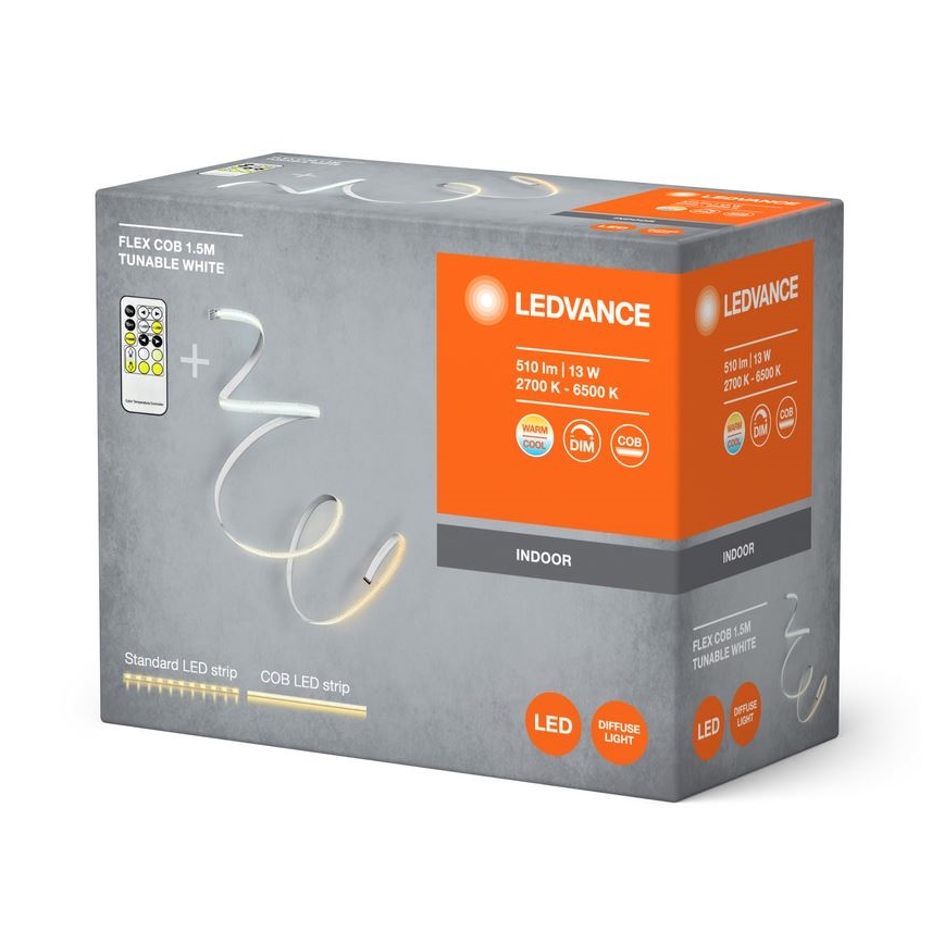 Ledvance - Светодиодная лента с регулированием яркости FLEX COB 1,5 м LED/13W/230V 2700-6500K + дистанционное управление