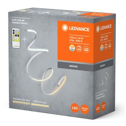 Ledvance - Светодиодная лента с регулированием яркости FLEX COB 5 м LED/35W/230V 2700-6500K + дистанционное управление