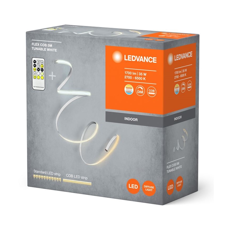 Ledvance - Светодиодная лента с регулированием яркости FLEX COB 5 м LED/35W/230V 2700-6500K + дистанционное управление