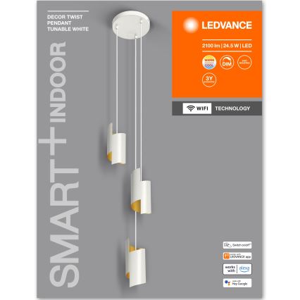 Ledvance - Светодиодная подвесная люстра с регулированием яркости SMART+ DECOR 3xLED/8W/230V белая Wi-Fi