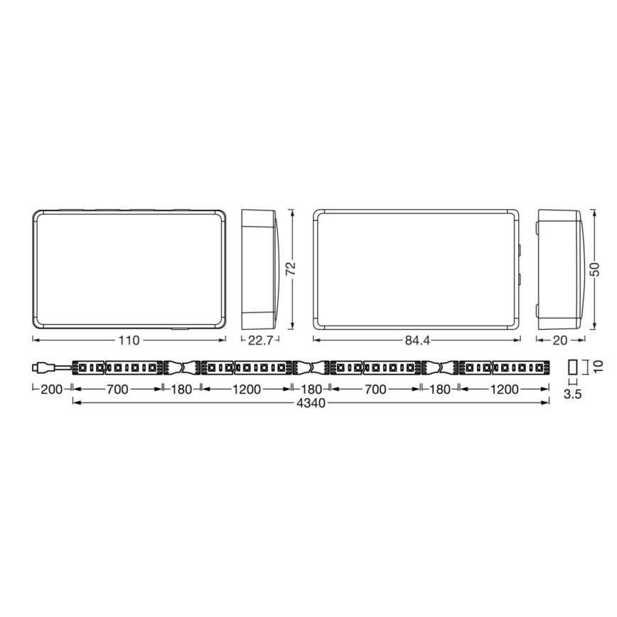 Ledvance - Светодиодная RGB-лента для ТВ с регулированием яркости SYNCH BOX FLEX SMART+ MAGIC 4,5 м LED/18W/230V Wi-Fi