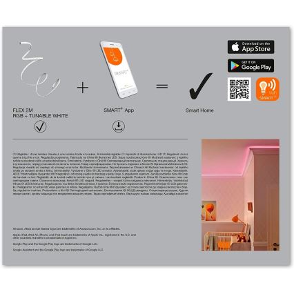 Ledvance - Светодиодная RGB+TW лента SMART+ FLEX 2 м LED/8,5 Вт/230 В Wi-Fi с регулировкой яркости