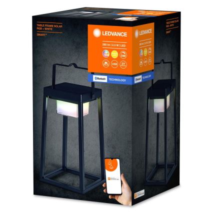 Ledvance - Светодиодная RGBW-лампа на солнечной батарее с регулированием яркости SMART+ TABLE LED/2,5W/3,7V 2200 mAh IP44