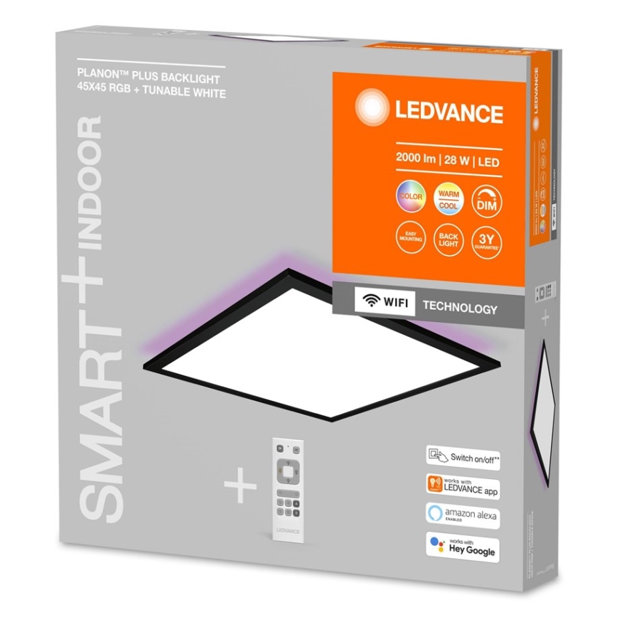 Ledvance - Светодиодная RGBW-панель с регулированием яркости SMART+ PLANON LED/28W/230V 3000-6500K Wi-Fi + дистанционное управление