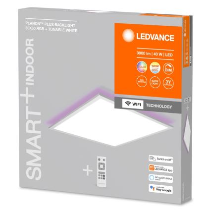 Ledvance - Светодиодная RGBW-панель с регулированием яркости SMART+ PLANON LED/40W/230V 3000-6500K Wi-Fi + дистанционное управление