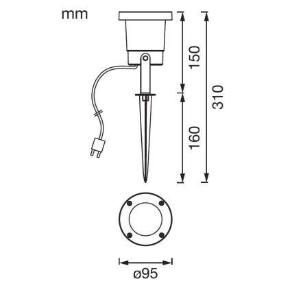 Ledvance - Светодиодная уличная лампа ENDURA HYBRID NAUT SPIKE LED/2W/12V IP44