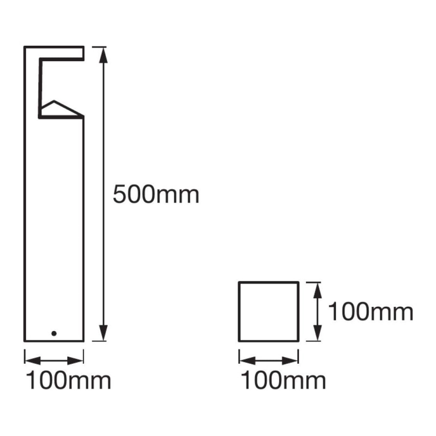 Ledvance - Светодиодная уличная лампа PYRAMID 1xLED/8W/230V IP44 50 см