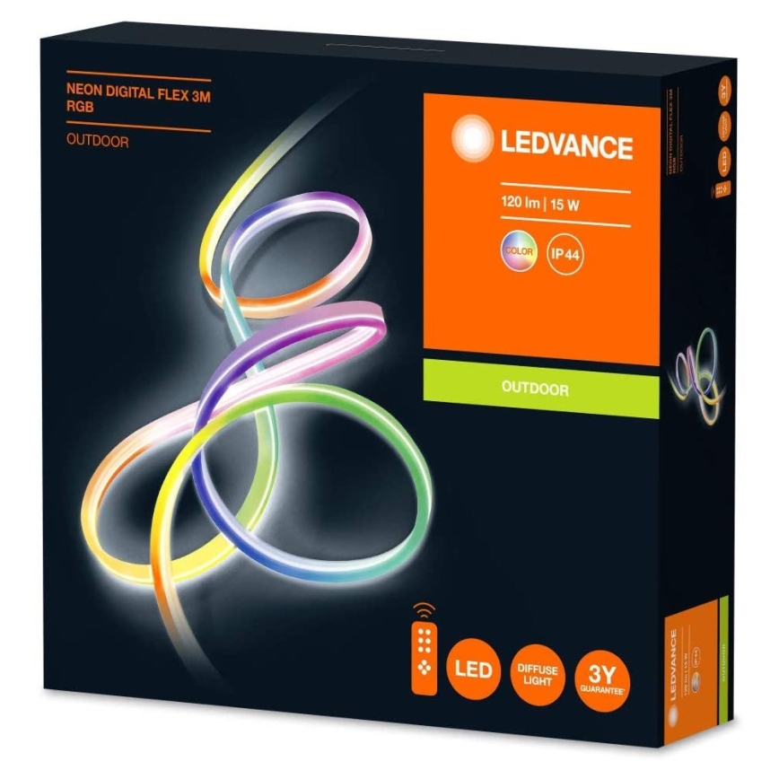 Ledvance - Светодиодная уличная RGB-лента с регулированием яркости FLEX 3 м LED/15W/230V IP44 + дистанционное управление
