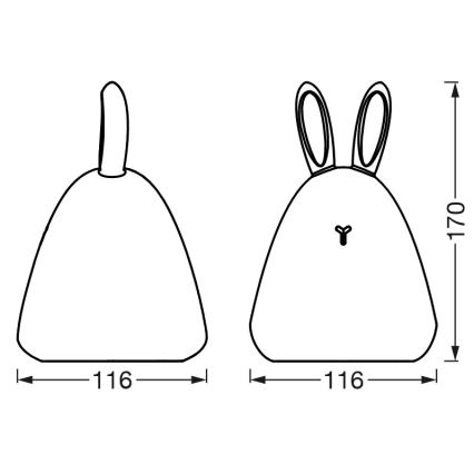 Ledvance - Светодиодный детский сенсорный ночник TOUCH LED/2,5W/5V 1200 mAh
